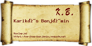 Karikás Benjámin névjegykártya