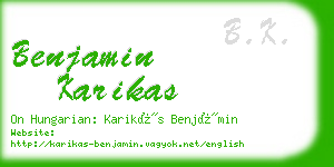 benjamin karikas business card